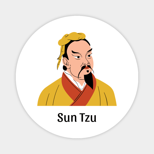 Sun Tzu Picture T Shirt Magnet by WrittersQuotes